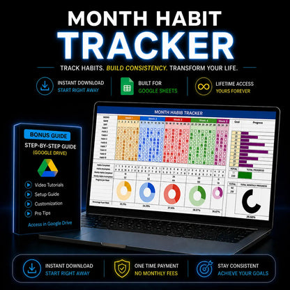 Progress Productivity Pro Sheet | Habit Tracker